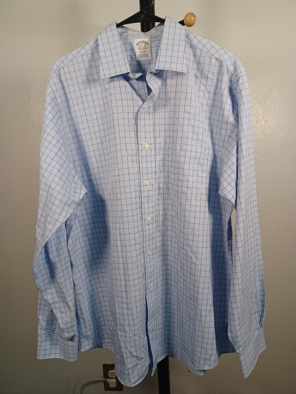 Brooks Brothers Regent Blue Purple Long Sleeve Button Down Size 16 1/2, 36